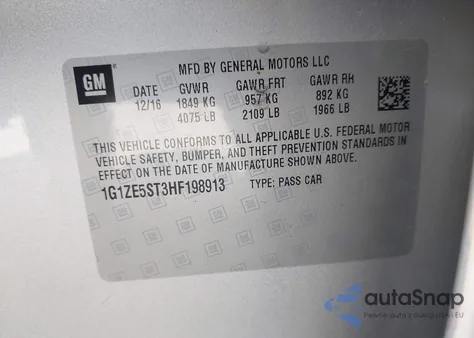 2017 Chevrolet Malibu 1Lt из США, поврежденный, VIN 1G1ZE5ST3HF198913